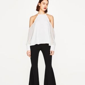 Zara off the shoulder halter top | white | S